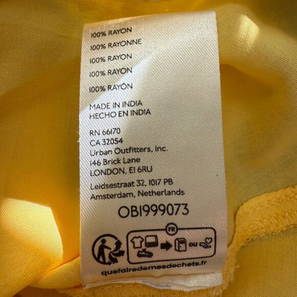 NWT Free People Sugar Crush Mini Dress Women's Medium Lemon Combo Floral Flowy - Picture 16 of 16